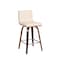 Armen Living Vienna 26" Swivel Counter Stool in Walnut Wood Finish with Cream Faux Leather LCVIBACRWA26 - alternate 1